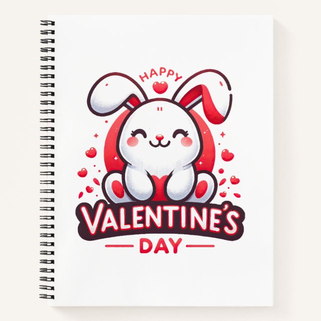 Carnet Joyeuse Saint-Valentin Lapin Mignon (Devant)