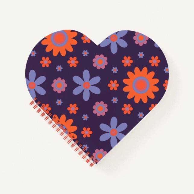 Carnet Joyeuses Fleurs Rétro mignonnes les années 70 Hipp (Devant)