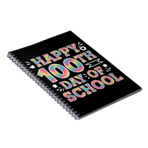 Carnet Joyeux 100e jour d'école Tie-Dye Arc-en-ciel 100 J