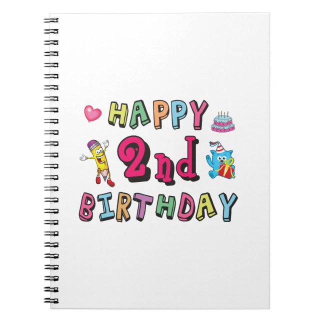 Carnet Joyeux 2e anniversaire. 2 ans avant jour. (Devant)