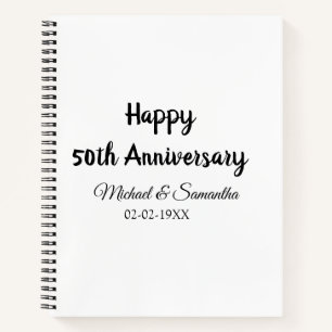 Carnet Joyeux 50e anniversaire ajouter nom du couple date