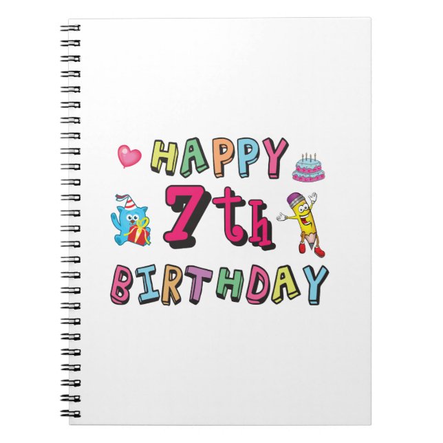 Carnet Joyeux 7e anniversaire. 7 ans. (Devant)