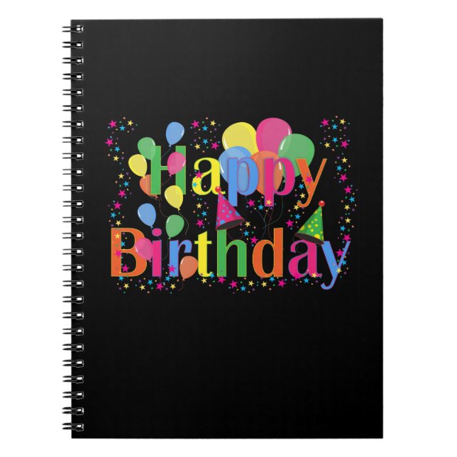 Carnet Joyeux Anniversaire, Design coloré, (Devant)