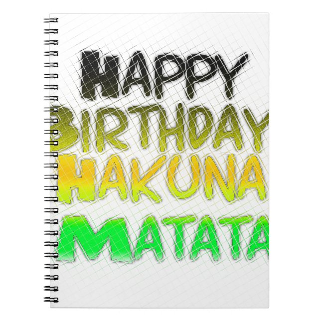 Carnet Joyeux anniversaire Hakuna Matata eco Inspirationa (Devant)