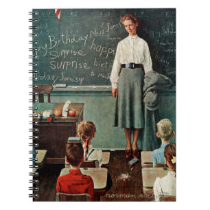 Carnet Joyeux anniversaire, Miss Jones par Norman Rockwel