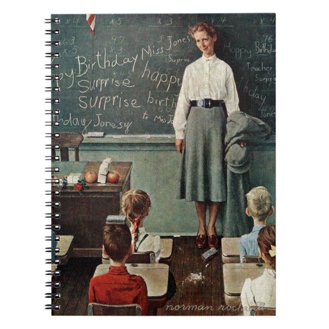 Carnet Joyeux anniversaire, Miss Jones par Norman Rockwel (Devant)