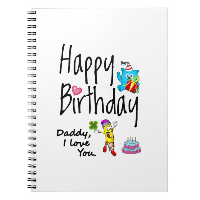 Carnet Joyeux anniversaire. Papa, je t'aime. (Devant)
