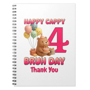 Carnet Joyeux Cappy Bruh Anniversaire Capybara Personnali