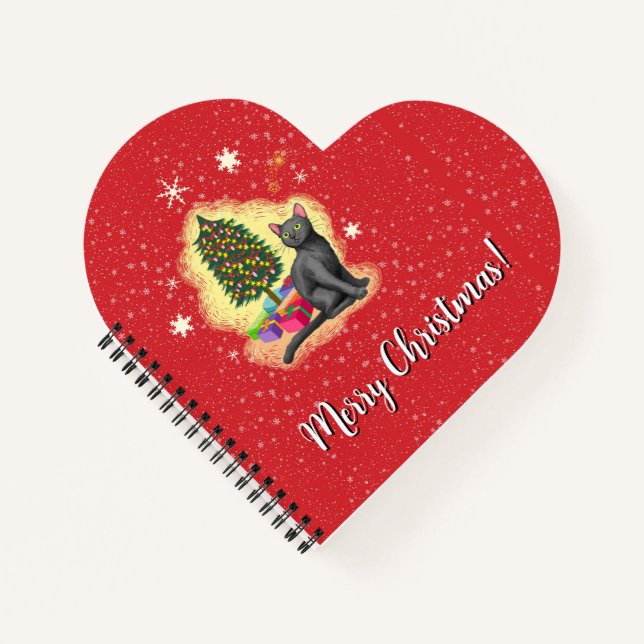 Carnet Joyeux chat de Noël (Devant)