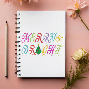 Carnet Joyeux et brillant Colorful Arbre de Noël Festif