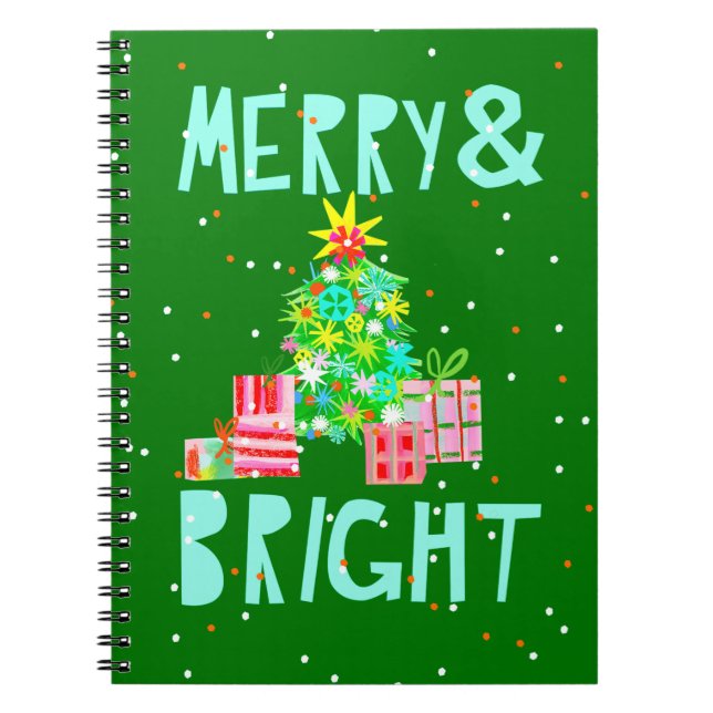 Carnet Joyeux et brillant sapin de Noël (Devant)
