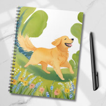 Joyeux Golden Retriever | Carte d'aquarelle