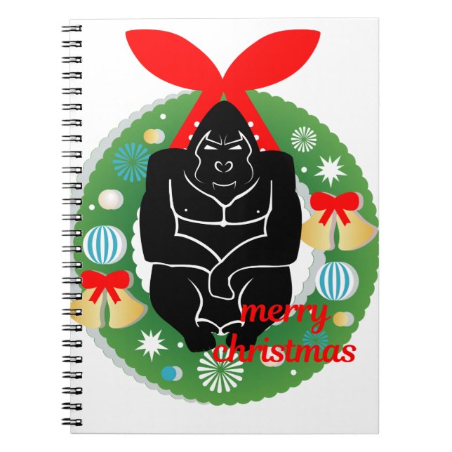 Carnet joyeux gorille de noël (Devant)