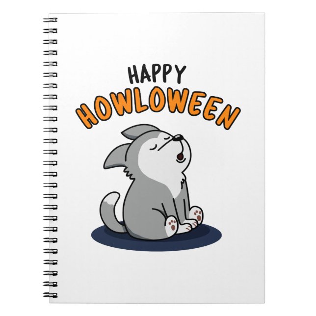 Carnet Joyeux Howloween Chien Drôle de jeu de mots  (Devant)