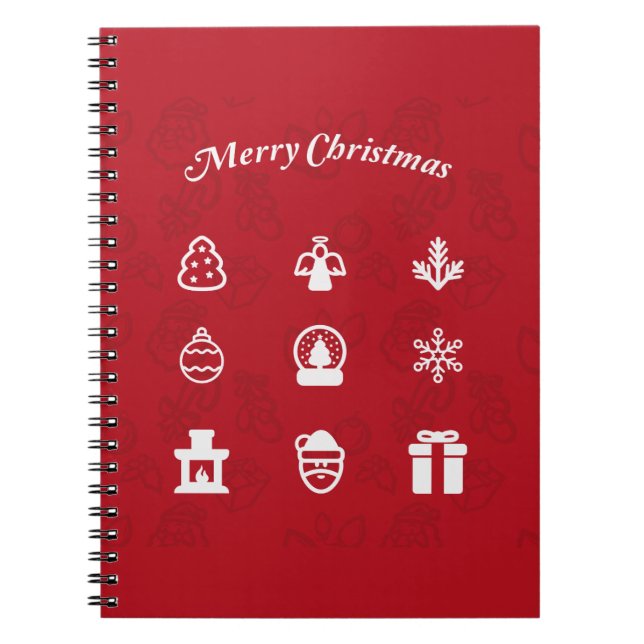 Carnet Joyeux jeu d'icônes populaires de Noël (Devant)