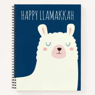 Carnet Joyeux Llamakkah Blue Hanoukka Llama Cute