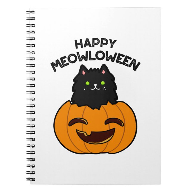 Carnet Joyeux Meowloween Drôle de Pun Halloween  (Devant)