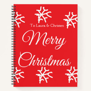 Carnet Joyeux Noël ajoutez nom texte personnalisé cadeau