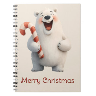 Carnet Joyeux Noël avec un ours polaire mignon