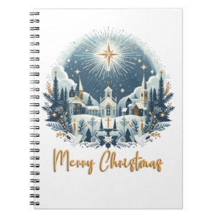 Carnet Joyeux Noël bleu et or
