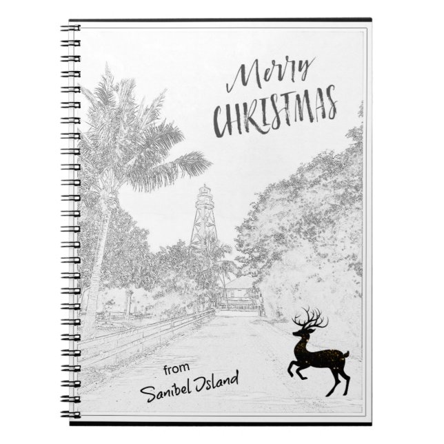 Carnet Joyeux Noël de Sanibel Island Lighthouse FL (Devant)
