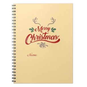 Carnet Joyeux Noël Design Vintage   Rouge et vert