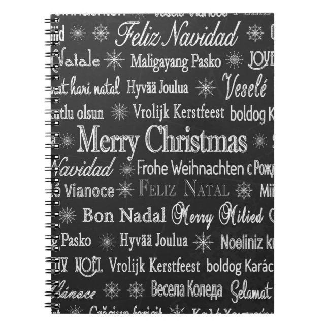 Carnet Joyeux Noël en différentes langues (Devant)