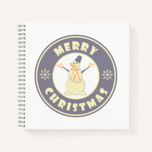 Carnet Joyeux Noël heureux bonhomme de neige célèbre styl