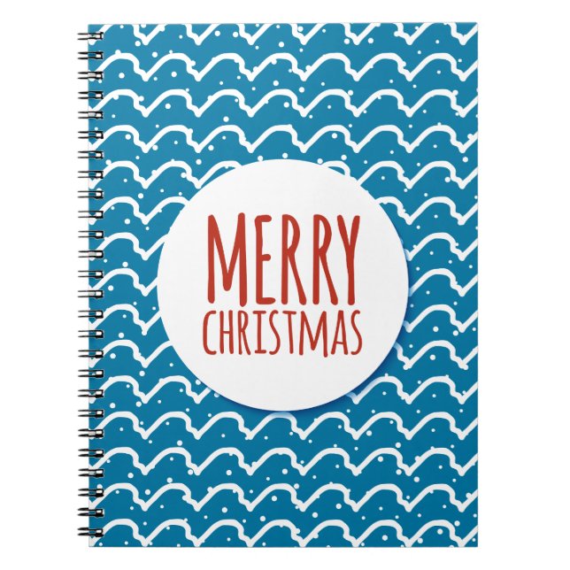 Carnet Joyeux Noël Motif sans couture Texture bleue (Devant)