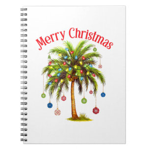 Carnet Joyeux Noël Palm Tree Light Hawaiian Tropical