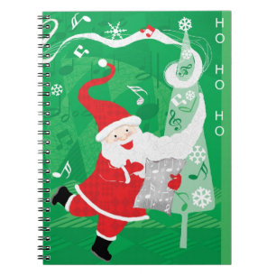 Carnet Joyeux Noël, Père Noël chantant et dansant