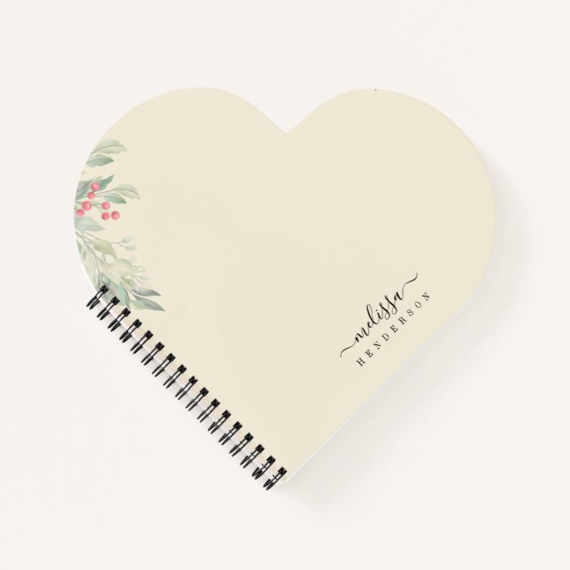 Carnet Joyeux Noël Red Berries Fête Botanique (Devant)