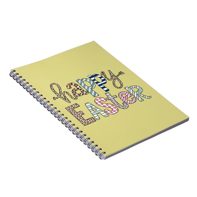 Carnet Joyeux Pâques mignonne lapin floral Leopard de pri (Côté Droit)