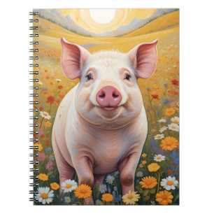 Carnet Joyeux Petit Cochon Sunny Daisy Field
