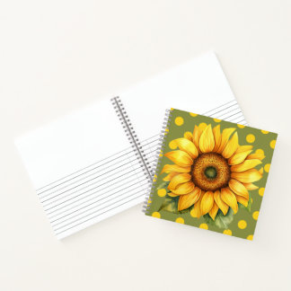 Carnet Joyeux tournesol jaune et vert sur Polka-Dot