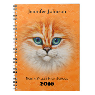 Carnet Joyeux visage de Kitty Orange