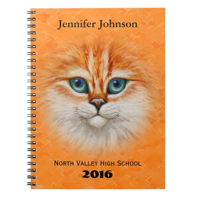 Carnet Joyeux visage de Kitty Orange (Devant)