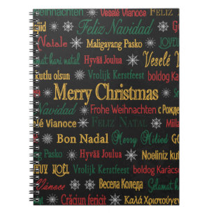 Carnet Joyeux voeux de Noël dans une langue différente