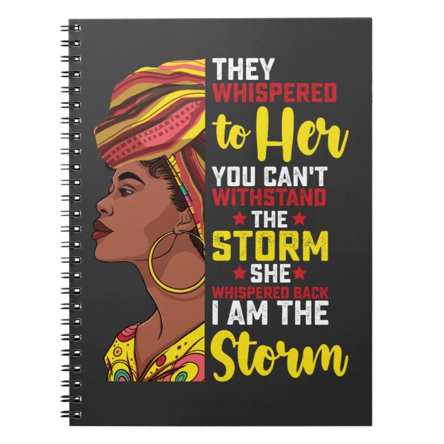 Carnet Junetten Je Suis La Tempête Melanin Black Girl (Devant)