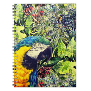 Carnet Jungle et macaw bleu jaune