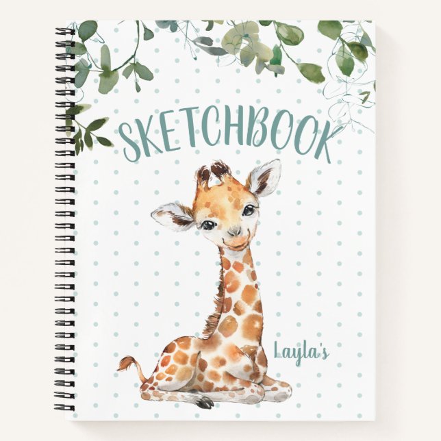 Carnet Jungle Safari Giraffe Sketchbook personnalisé (Devant)