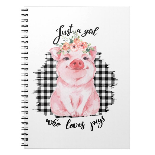 Carnet Just a Girl who loves pigs (Devant)