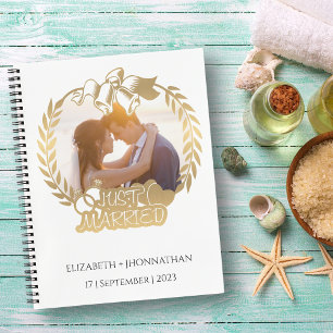 Carnet Just Married Gold Newlywes Mariage Photo Souvenir