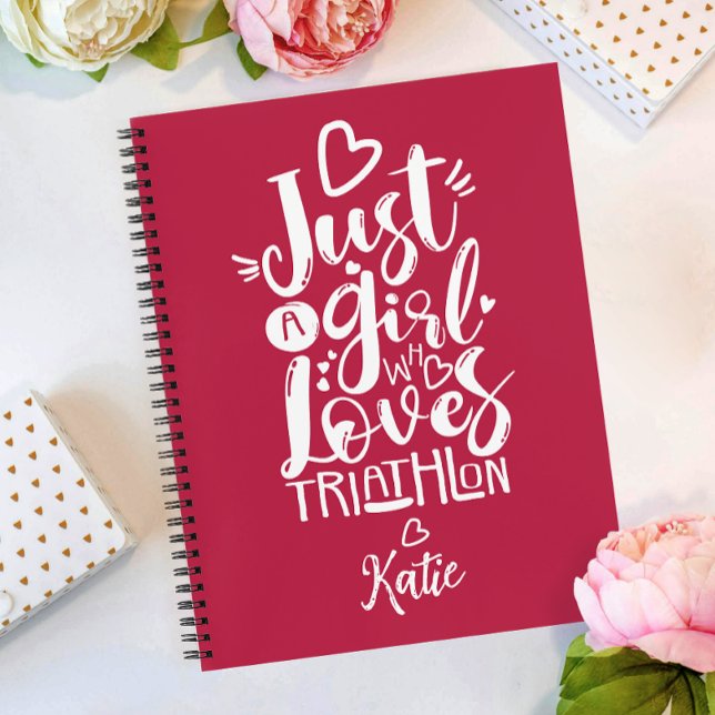 Carnet Juste un triathlon de fille Inspirant Script Moder (Créateur téléchargé)