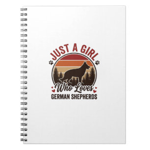 Carnet Juste Une Fille Berger Allemand Vintage Amoureux D