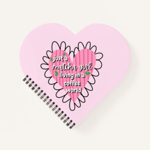Carnet Juste une fille Matcha cœur esthétique – Rose Mign