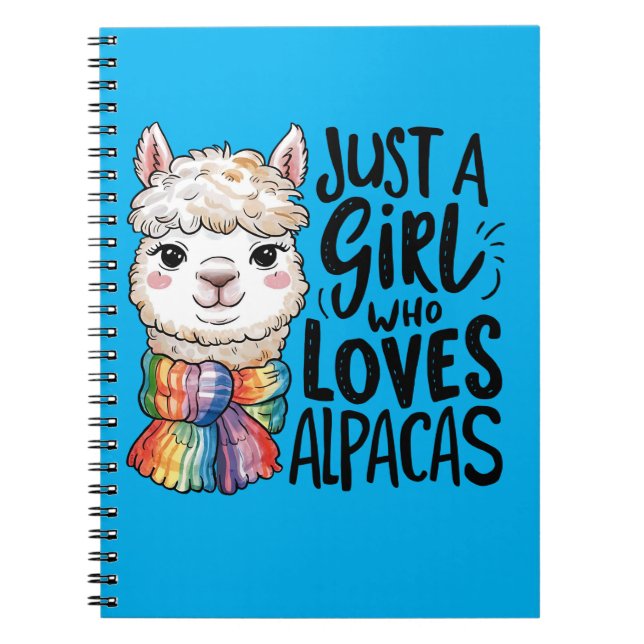 Carnet Juste une fille qui aime Alpacas (Devant)