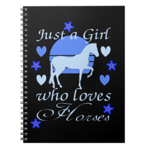 Carnet Juste une fille qui aime les chevaux en bleu
