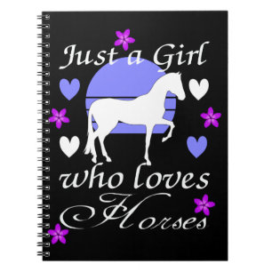 Carnet Juste une fille qui aime les chevaux en violet