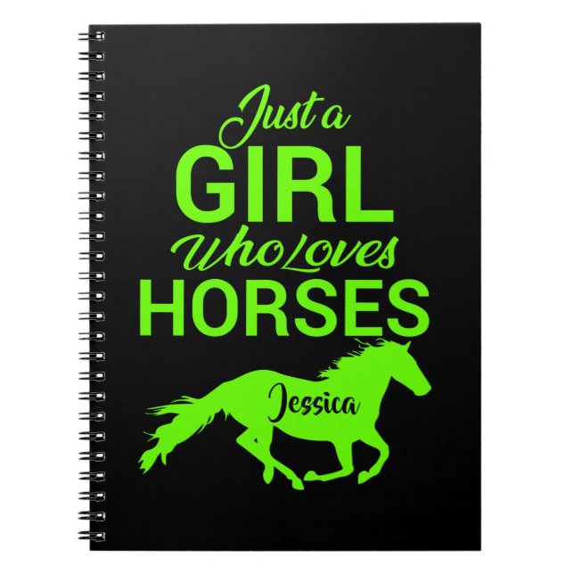 Carnet Juste Une Fille Qui Aime Les Chevaux Personnalisés (Devant)